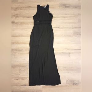 NWOT Black Maxi Dress with side slit by Tobi size medium
